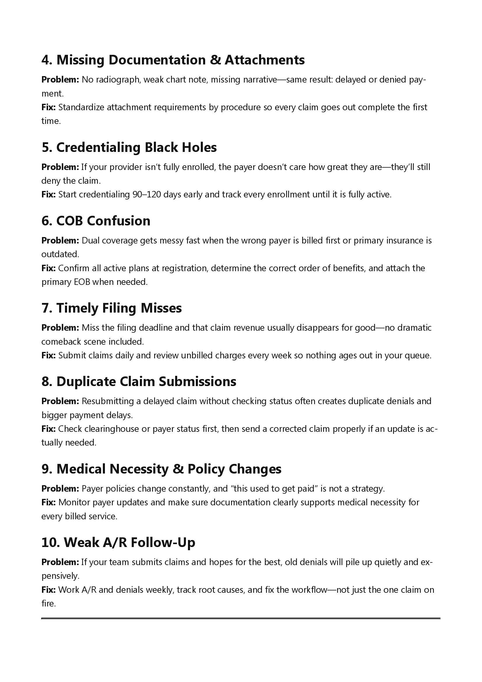 June 2026 denial management newsletter continuation