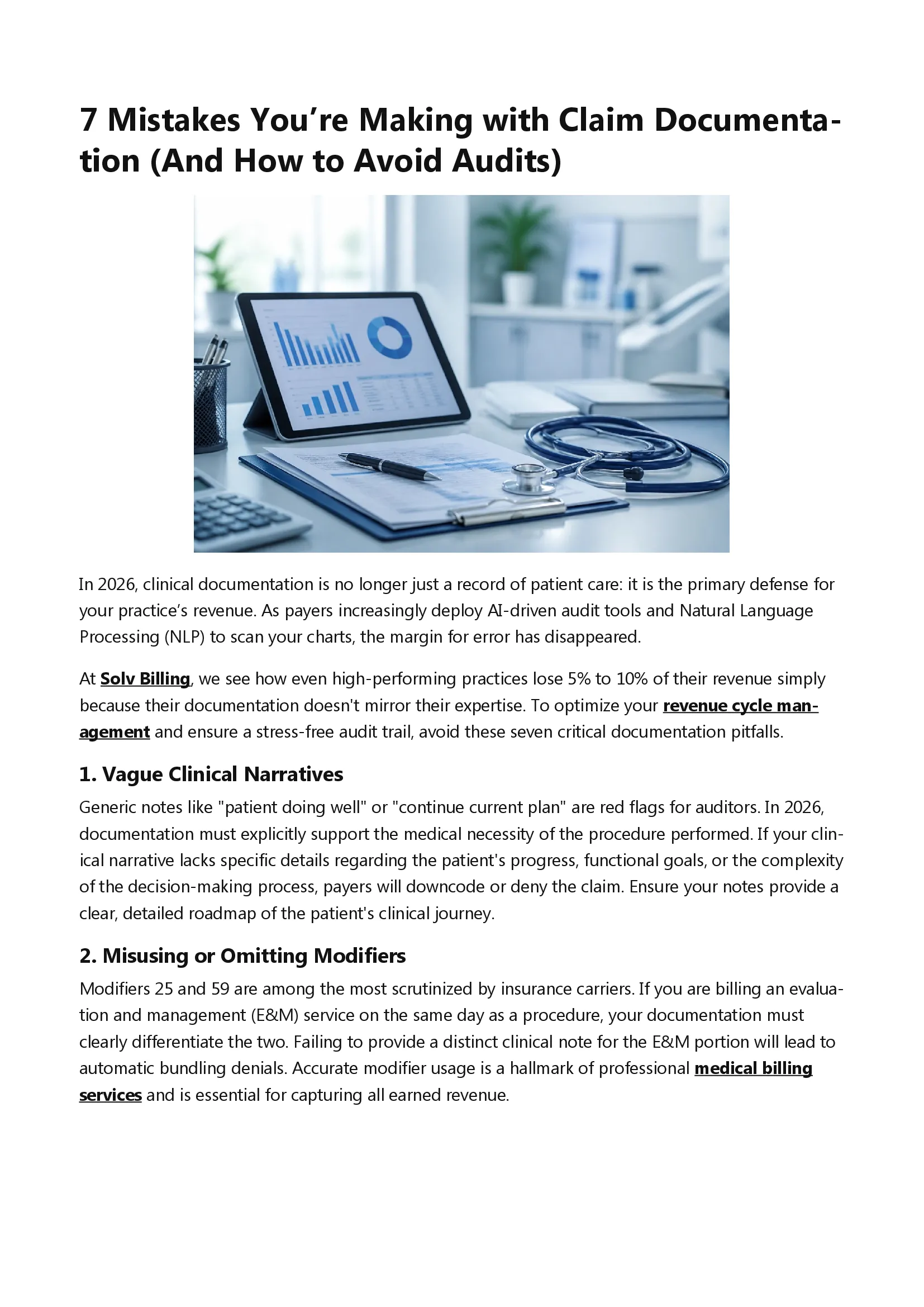 May 2026 newsletter cover about claim documentation mistakes