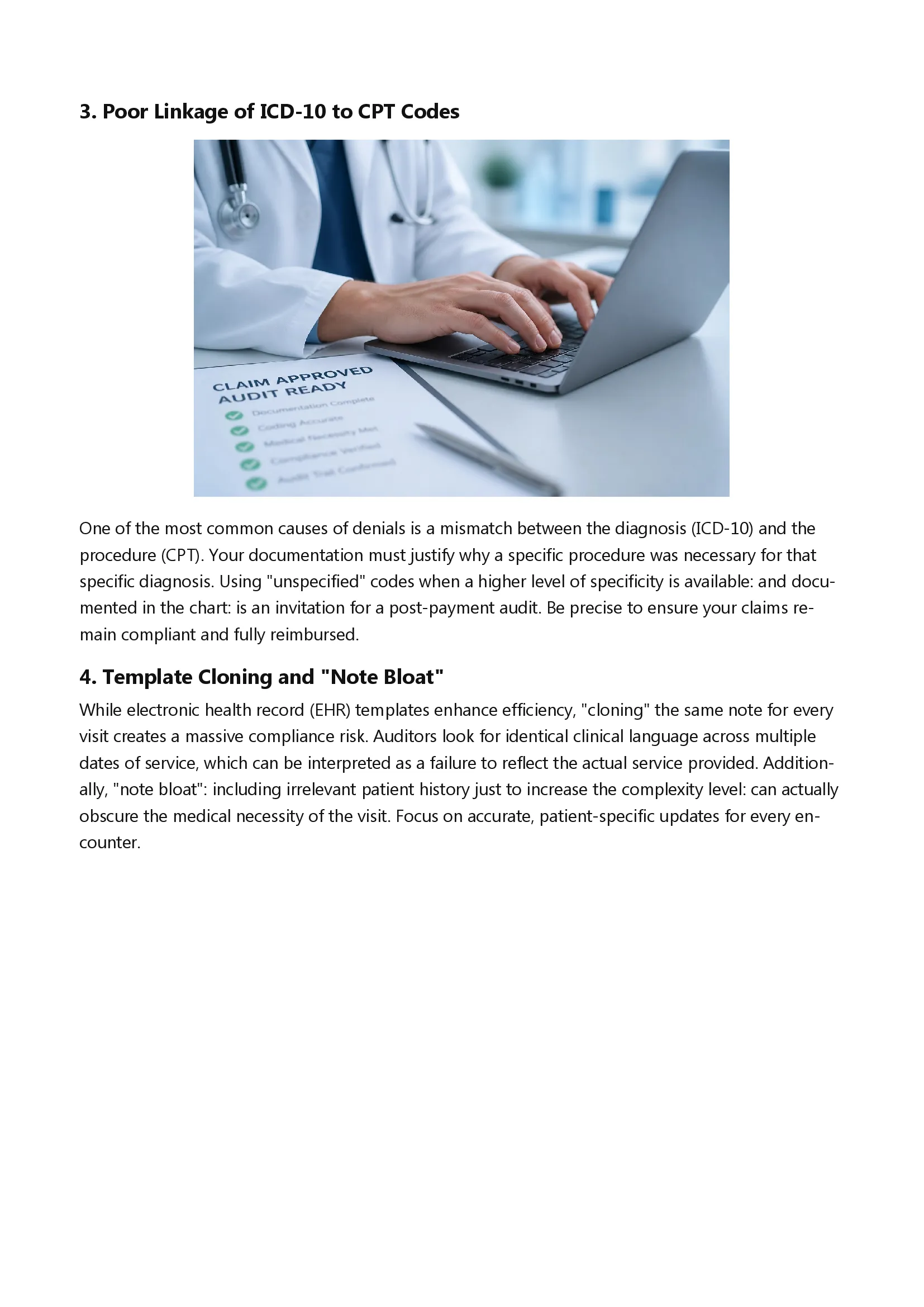 May 2026 claim documentation newsletter page 2