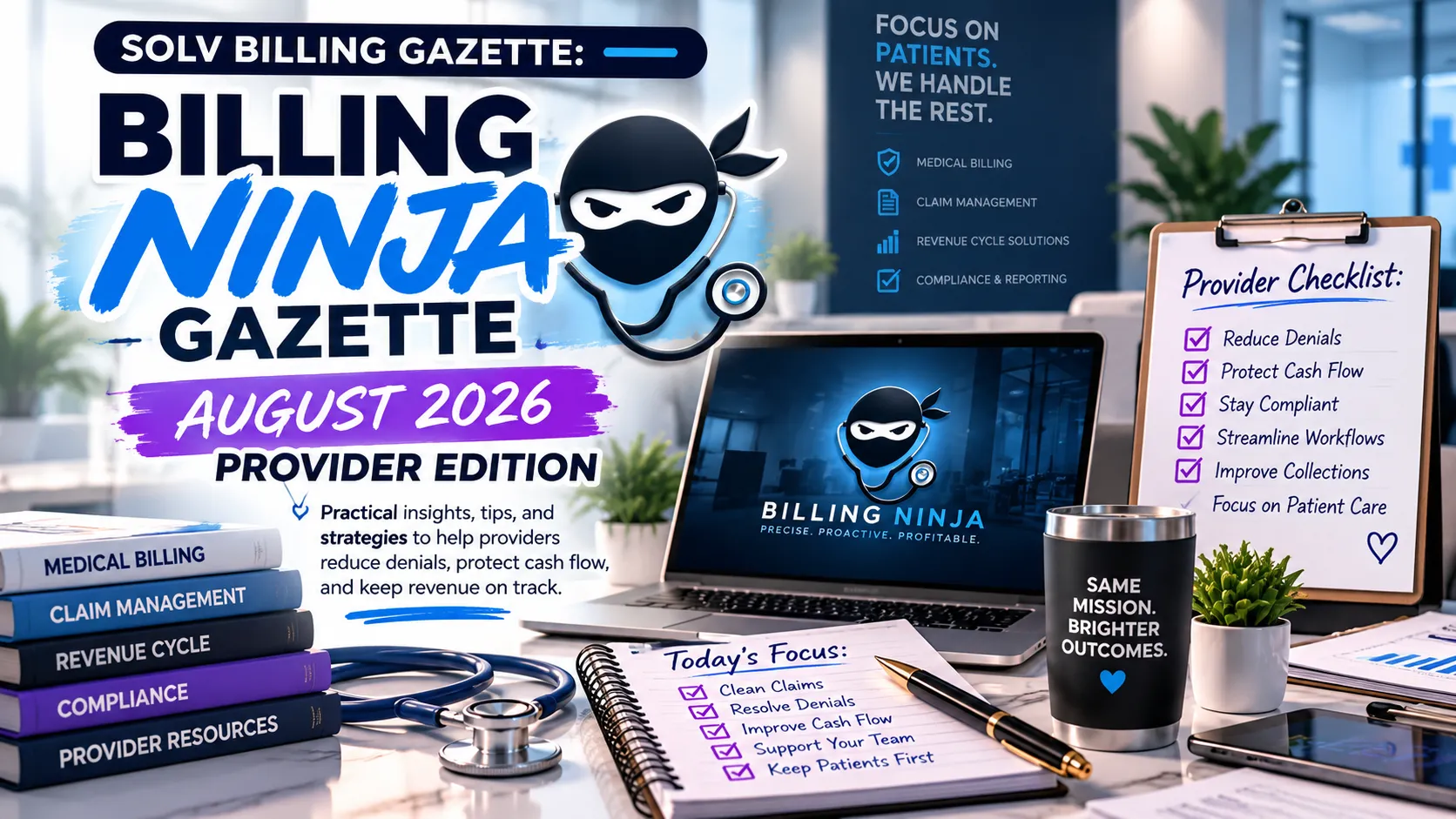 AUGUST 2026 Solv Billing newsletter cover