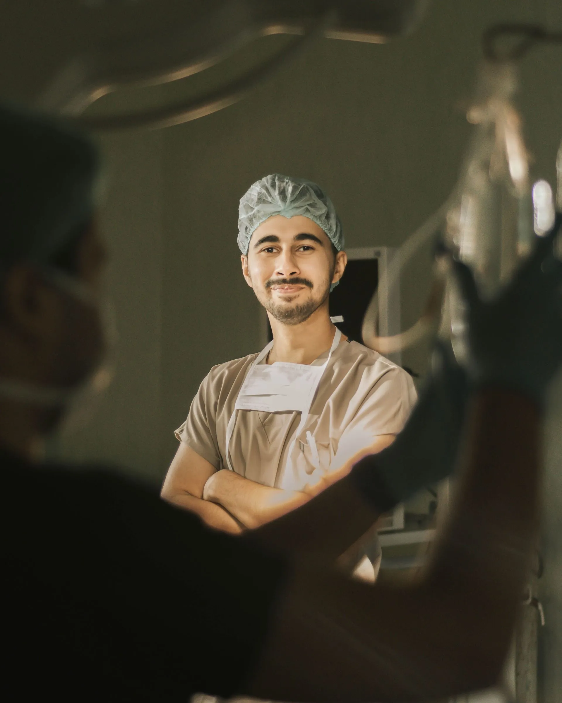 Healthcare professional in a kitchen setting