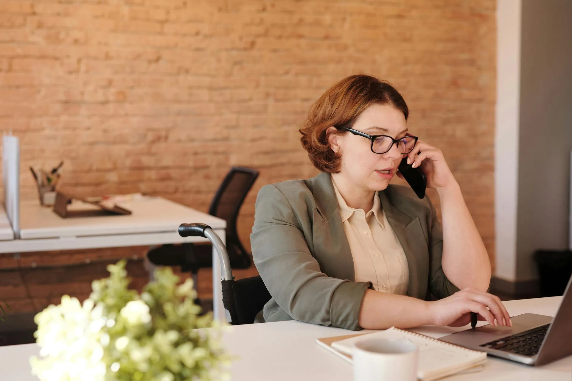 Billing professional following up on claims over the phone